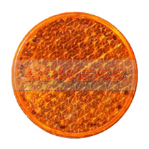 Amber 43mm Round Stick On Side Reflector